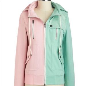 ModCloth Mint and Pink Leipzig Hoodie